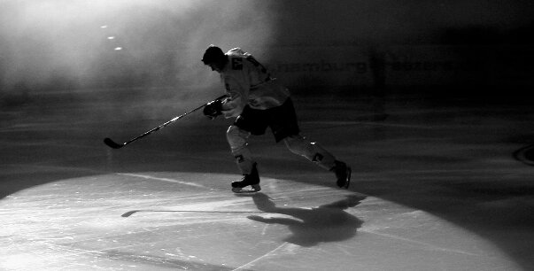 Hockey players training on ice