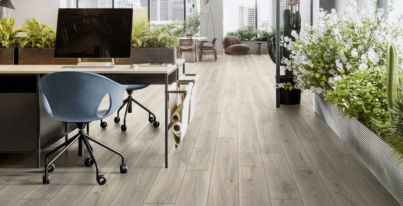 Silverdale Oak, HO, 8 mm, Standard Plank - Room Scene