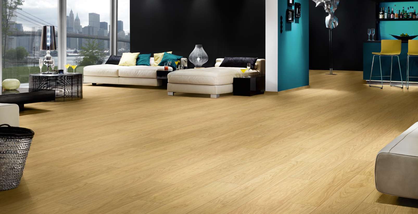 Gold Fiordaliso Oak, MW, 7 mm, Standard Plank - Room Scene