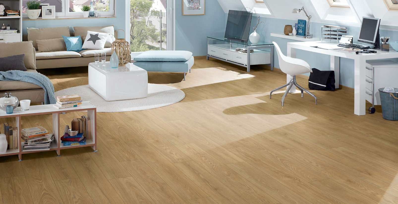 Wheat Cornforth Oak, MW, 7 mm, Standard Plank - Room Scene