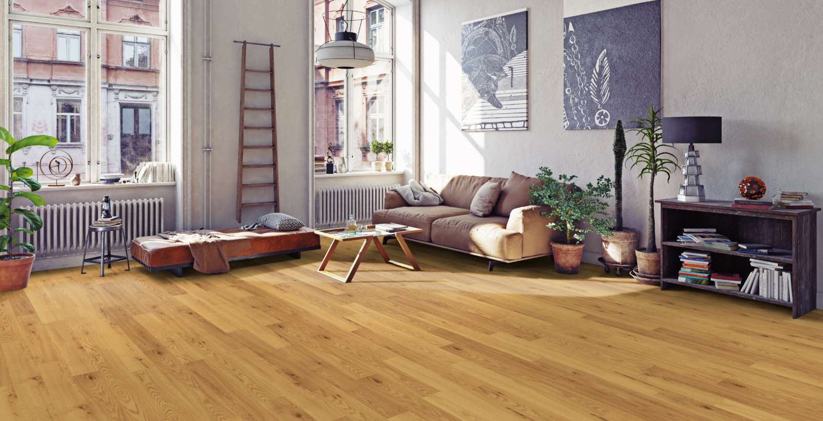 Natural Red Oak, HG, 8.5 mm, Standard Plank - Room Scene