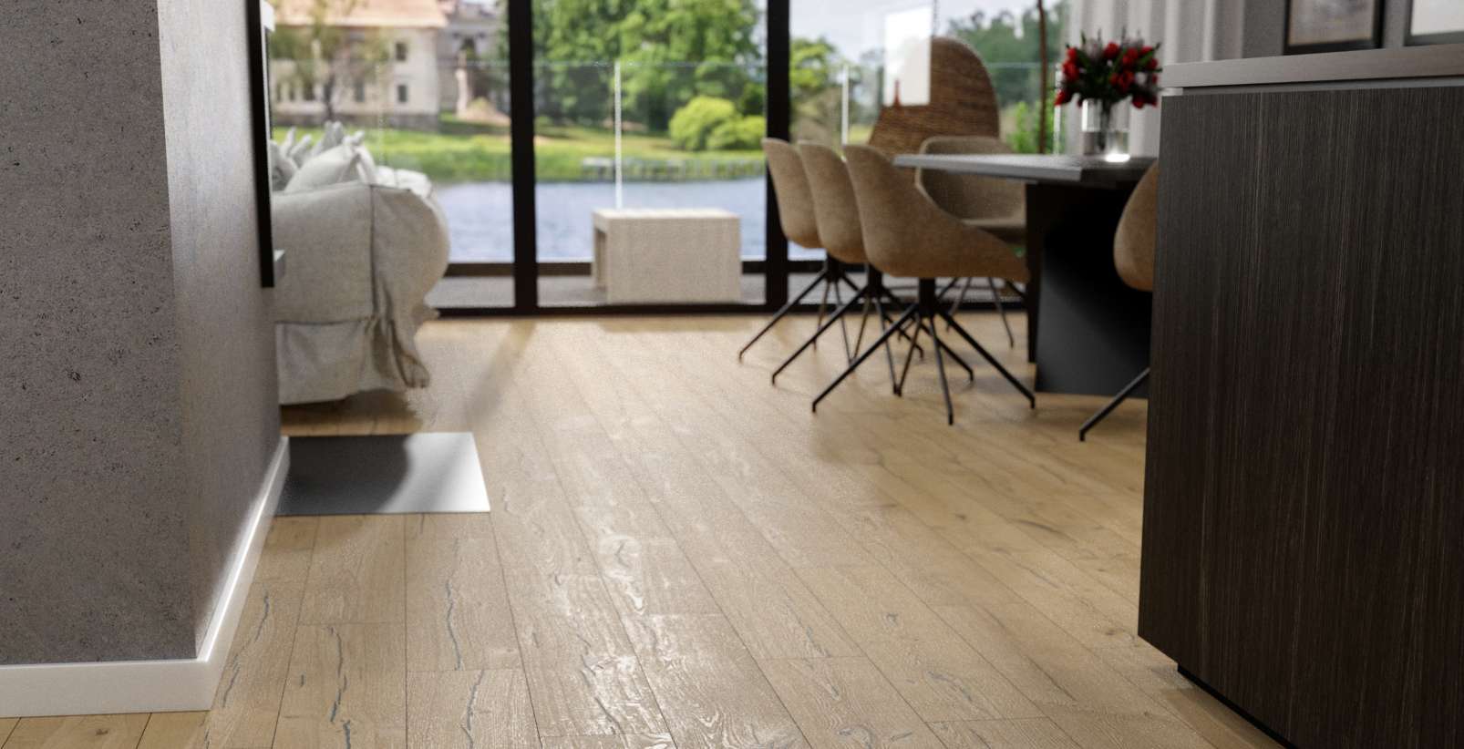 Raw Stackhouse Oak, SE, 6 mm, Standard Plank - Room Scene