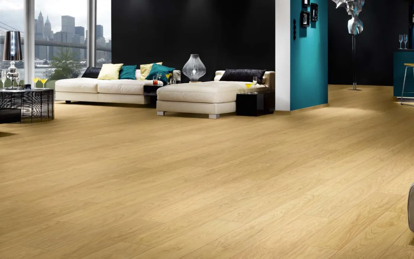 Gold Fiordaliso Oak, MW, 7 mm, Standard Plank - Room Scene