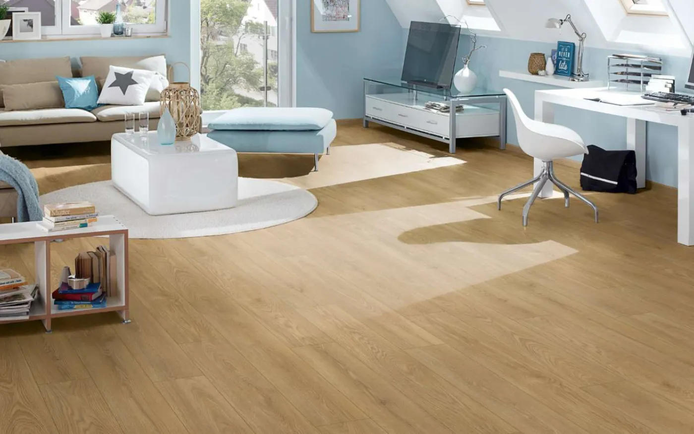 Wheat Cornforth Oak, MW, 7 mm, Standard Plank - Room Scene