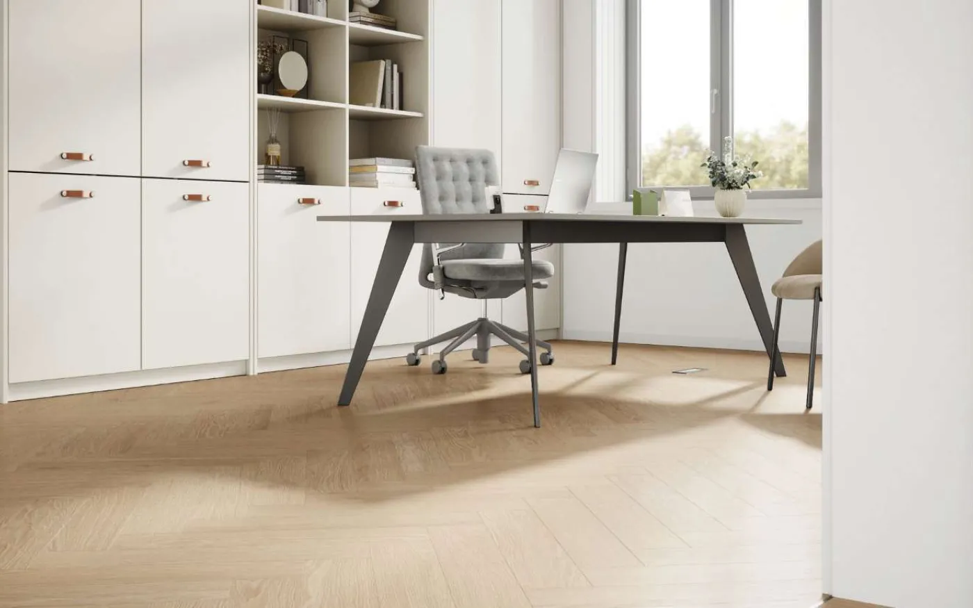 Natural Darcy Oak, DY, 9 mm, Herringbone - Room Scene