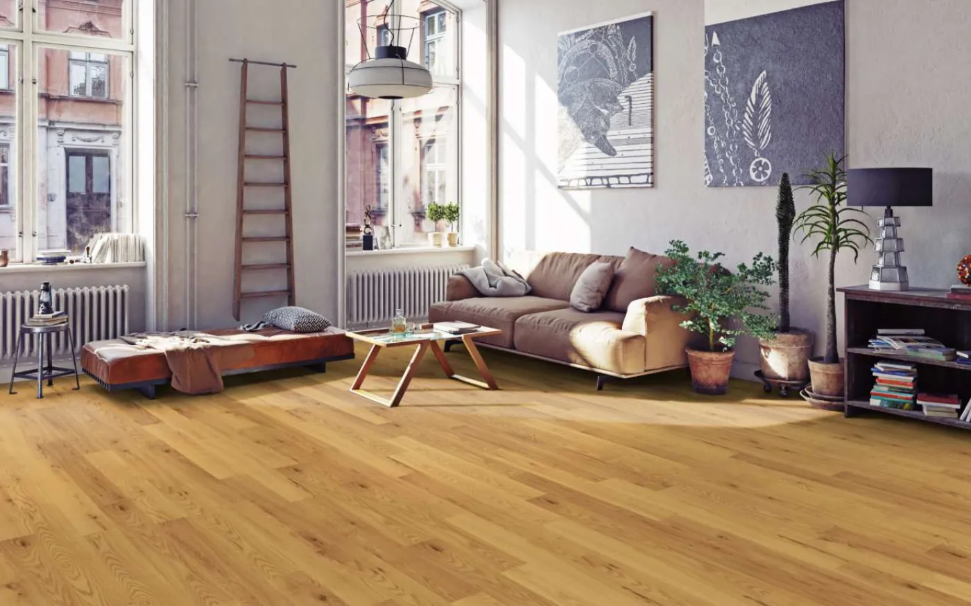 Natural Red Oak, HG, 8.5 mm, Standard Plank - Room Scene