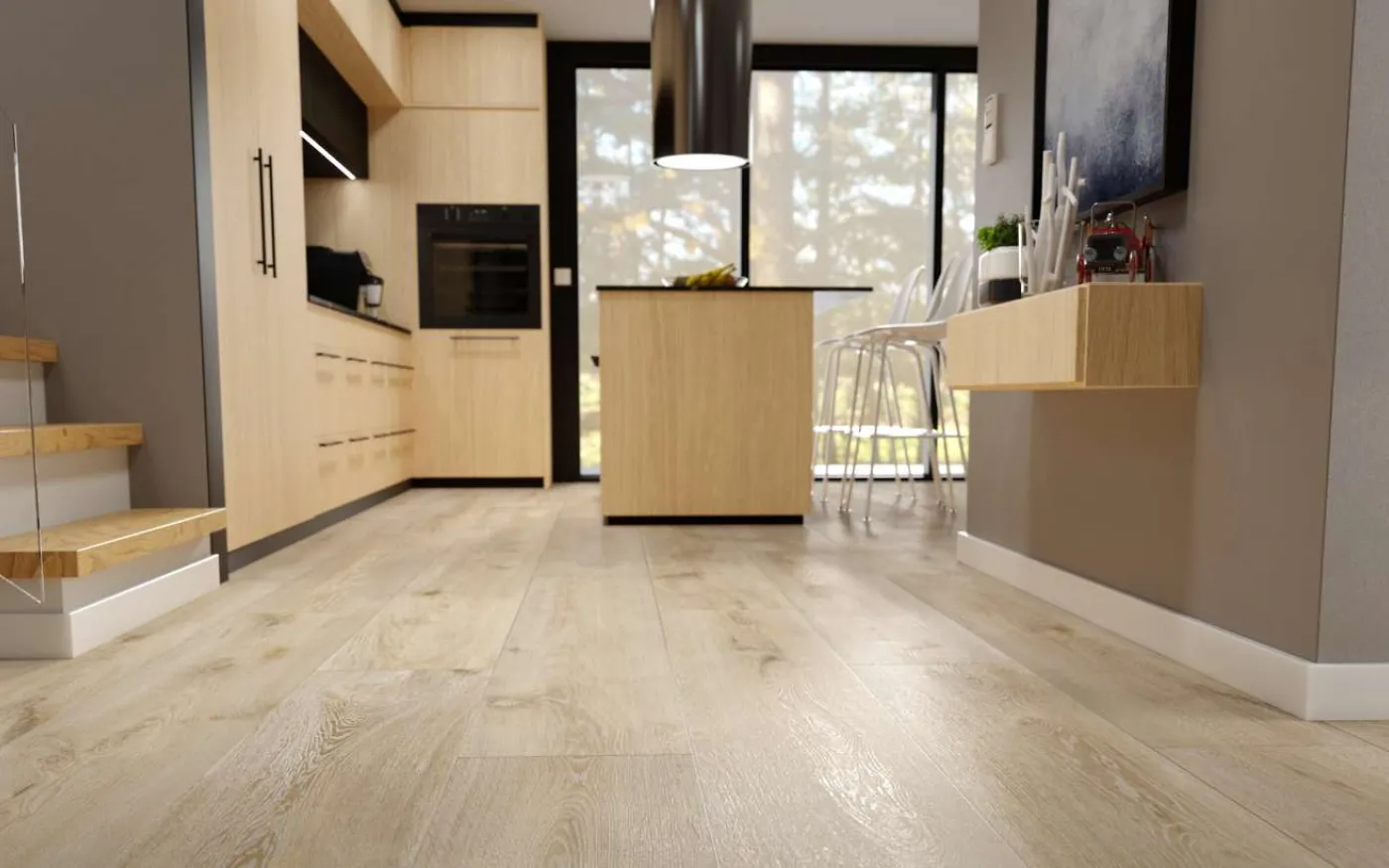 Blond Newport Oak, SE, 6 mm, Long Plank - Room Scene
