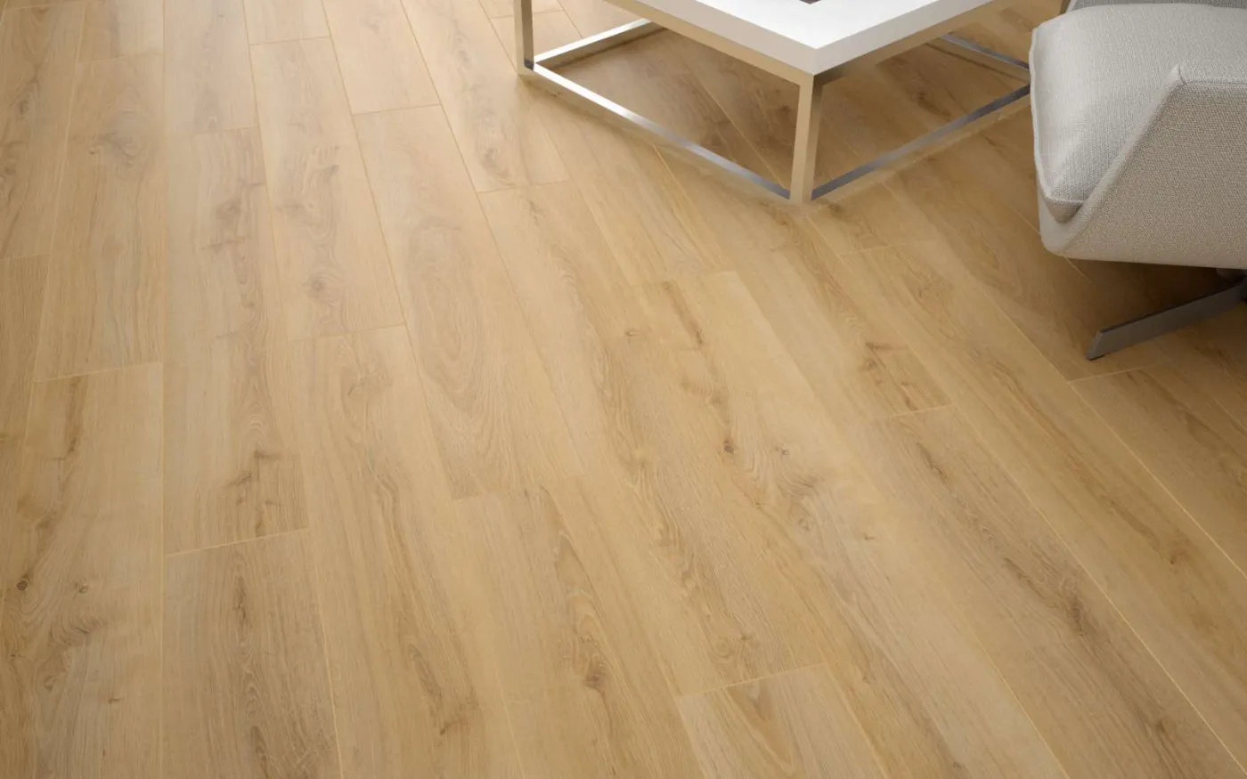 Beige Parioli Oak, MW, 8 mm, Standard Plank - Room Scene