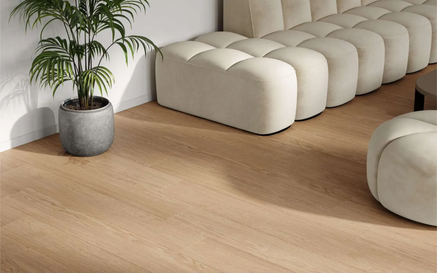 Natural Darcy Oak, DY, 12 mm, Standard Plank - Room Scene