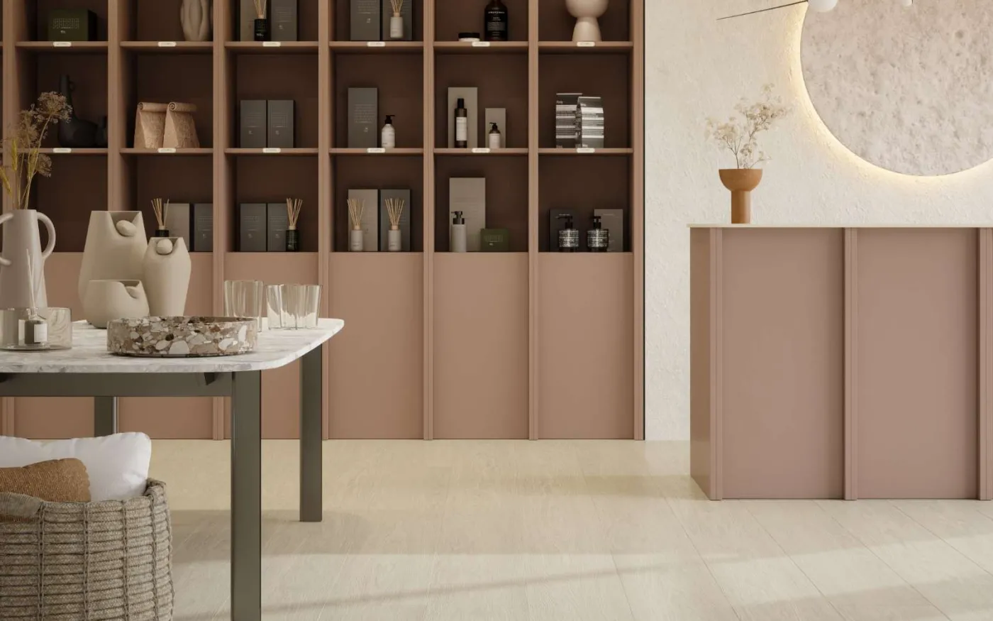 Cream Darcy Oak, DY, 8 mm, Long Plank - Room Scene